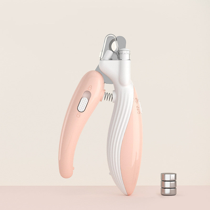 Battery-Powered Pet Nail Clipper with LED Light – Quiet & Safe Trimming