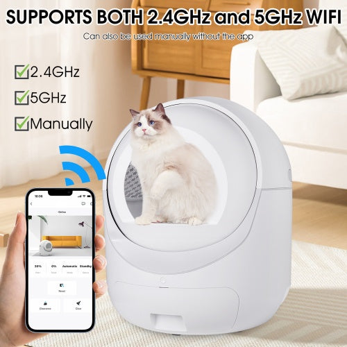Smart Self-Cleaning Cat Litter Box β WiFi App Control, Odor Removal & Safety Protection