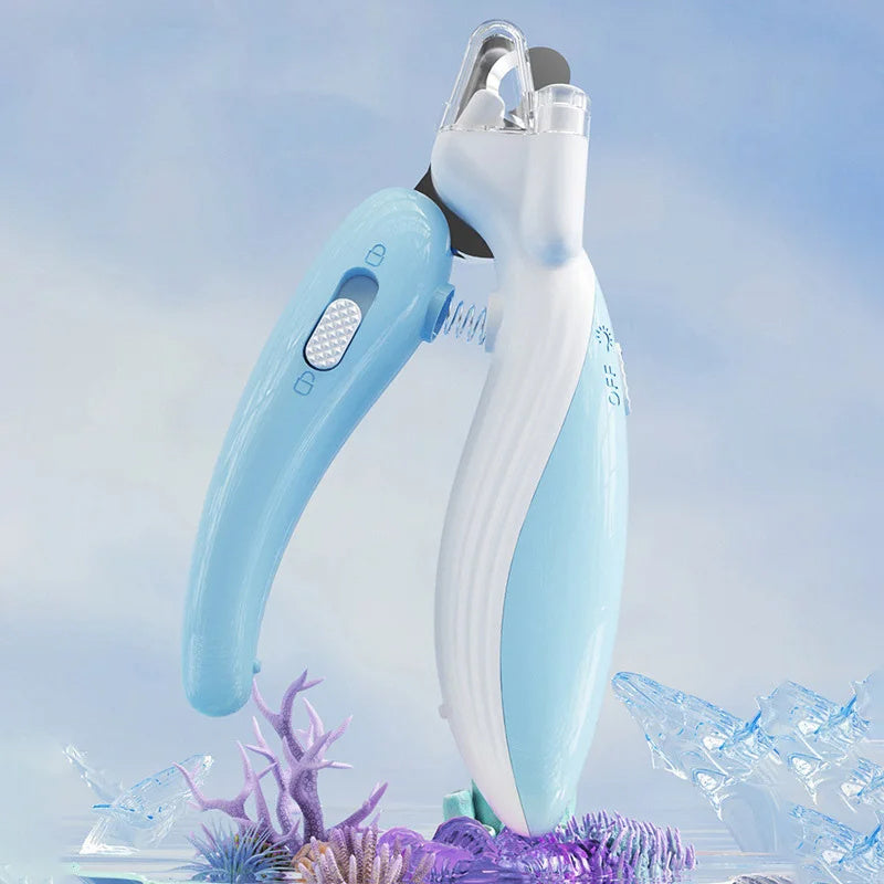 Battery-Powered Pet Nail Clipper with LED Light – Quiet & Safe Trimming