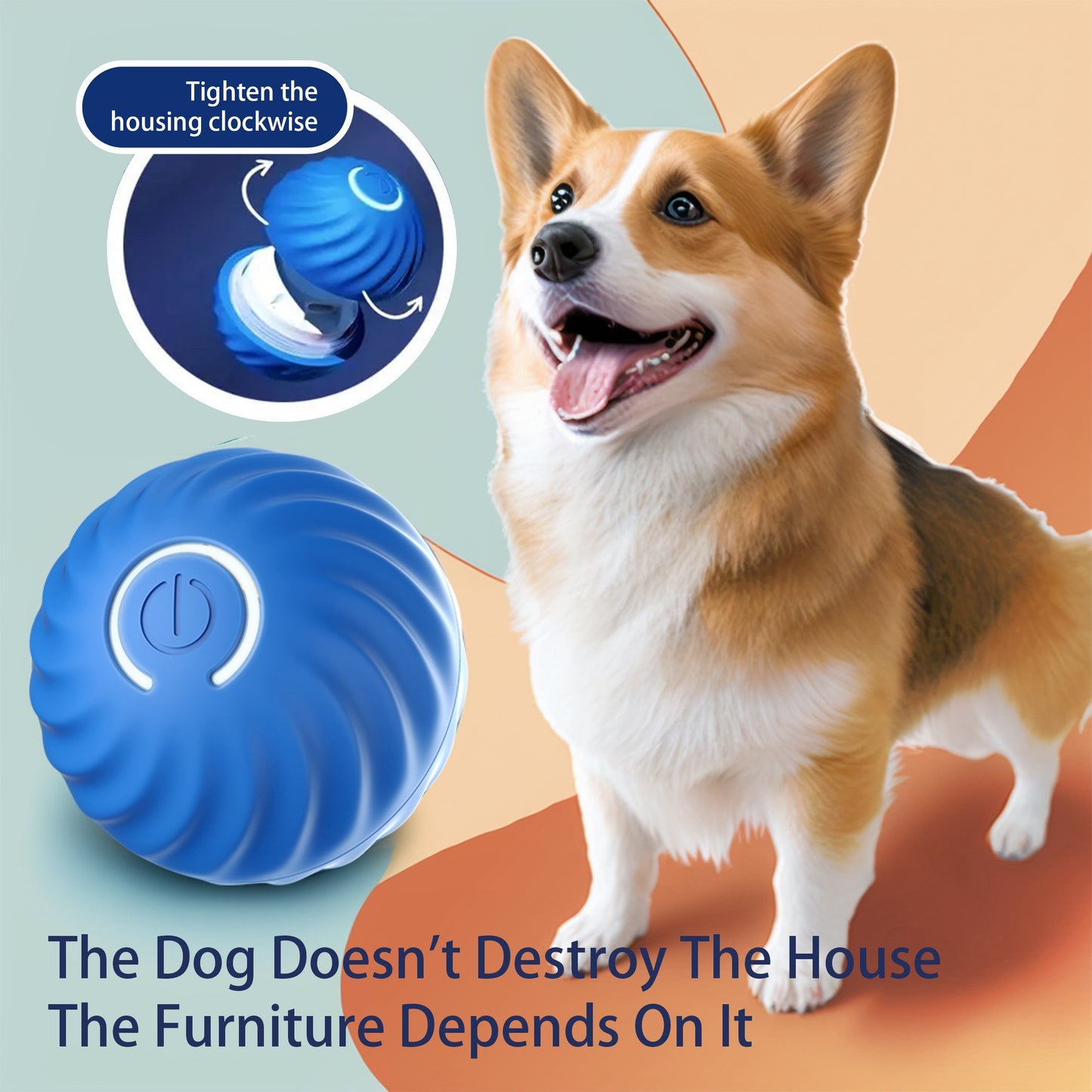 Interactive Smart Bouncing Ball for Dogs – Automatic Rechargeable Pet Toy
