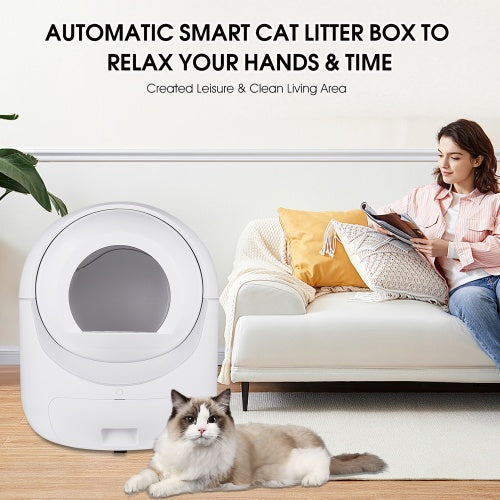 Smart Self-Cleaning Cat Litter Box β WiFi App Control, Odor Removal & Safety Protection