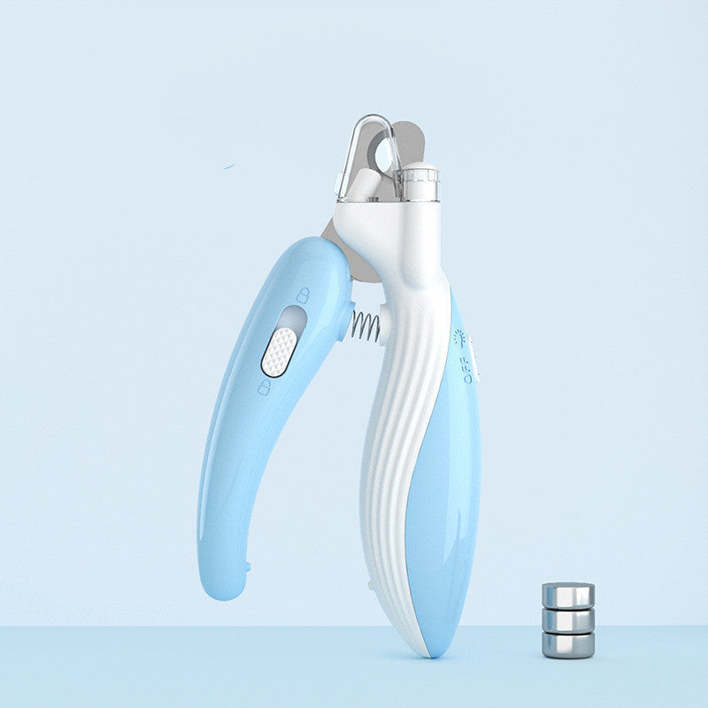 Battery-Powered Pet Nail Clipper with LED Light – Quiet & Safe Trimming