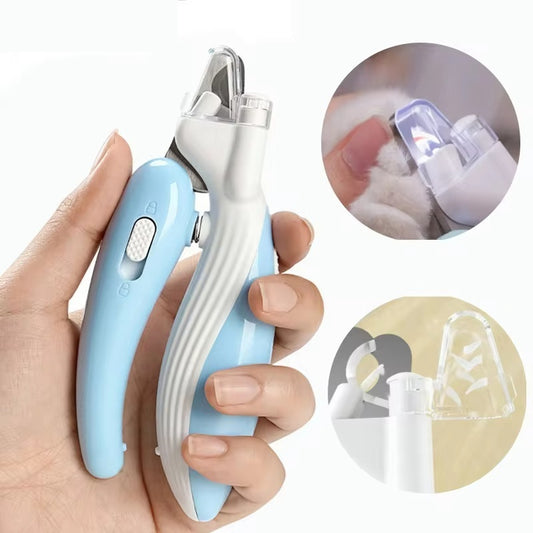 Battery-Powered Pet Nail Clipper with LED Light – Quiet & Safe Trimming