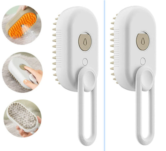 3-in-1 Electric Steam Pet Brush – Groom, Detangle & Massage in One