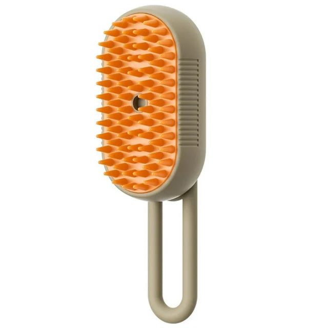 3-in-1 Electric Steam Pet Brush – Groom, Detangle & Massage in One