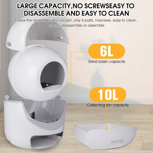 Smart Self-Cleaning Cat Litter Box β WiFi App Control, Odor Removal & Safety Protection